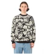 Bloemenprint Crewneck Sweatshirt Rassvet , Black , Heren