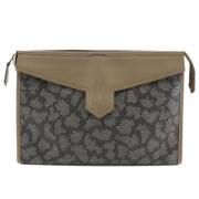 Pre-owned Leather clutches Yves Saint Laurent Vintage , Gray , Dames