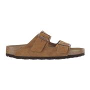 Suède Leren Verstelbare Band Sandalen Birkenstock , Brown , Dames