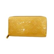 Pre-owned Leather wallets Louis Vuitton Vintage , Yellow , Dames