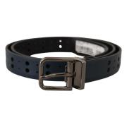 Elegante blauwe leren riem met metalen gesp Dolce & Gabbana , Blue , H...