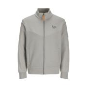 Ghost Gray Sweat Zip High Neck Jack & Jones , Gray , Heren