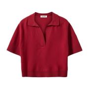 Rode Wol Polo Blouse Amalysw Sofie Schnoor , Red , Dames