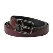 Elegante Bordeaux Leren Riem met Metalen Gesp Dolce & Gabbana , Brown ...