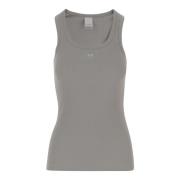 Grijze Katoenen Tanktop Gebreide kleding Pinko , Gray , Dames