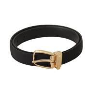 Elegante zwarte leren riem Dolce & Gabbana , Black , Heren