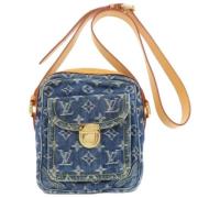 Pre-owned Denim shoulder-bags Louis Vuitton Vintage , Blue , Dames