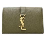 Pre-owned Leather wallets Yves Saint Laurent Vintage , Green , Dames