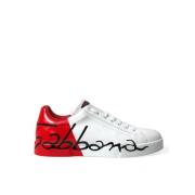 Klassieke lage leren sneakers Dolce & Gabbana , Multicolor , Heren