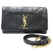 Pre-owned Leather wallets Saint Laurent Vintage , Black , Dames