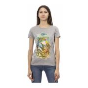 Korte Mouw Ronde Hals T-shirt Trussardi , Gray , Dames