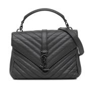 Pre-owned Leather handbags Yves Saint Laurent Vintage , Gray , Dames