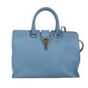 Pre-owned Leather handbags Yves Saint Laurent Vintage , Blue , Dames