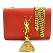 Pre-owned Leather shoulder-bags Saint Laurent Vintage , Red , Dames