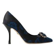 Blauwe Kristalversierde Elegante Pumps Dolce & Gabbana , Blue , Dames