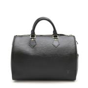 Pre-owned Leather handbags Louis Vuitton Vintage , Black , Dames