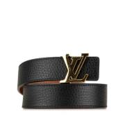 Pre-owned Leather belts Louis Vuitton Vintage , Black , Dames