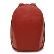 Pre-owned Leather backpacks Louis Vuitton Vintage , Red , Dames