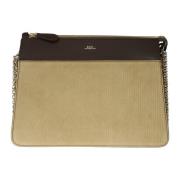 Bosgroene Leren Fluweel Tas A.p.c. , Beige , Dames