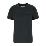 Casual Katoenen T-Shirt voor Mannen Maison Margiela , Black , Dames