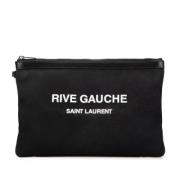 Pre-owned Canvas clutches Yves Saint Laurent Vintage , Black , Dames