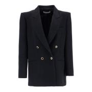 Oversized Wol Double-Breasted Blazer Alessandra Rich , Black , Dames