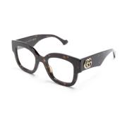 Bruin/Havana Optisch Montuur Stijlvol Ontwerp Gucci , Brown , Dames