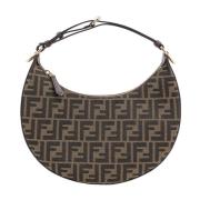 Bruine Schoudertas met Ritssluiting Fendi , Brown , Dames