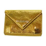 Pre-owned Leather wallets Balenciaga Vintage , Yellow , Dames