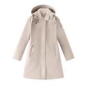 Afneembare capuchon technische trenchcoat Woolrich , White , Dames