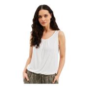 Sleeveless Tops IN Front , White , Dames