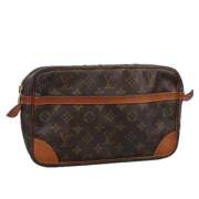 Pre-owned Canvas clutches Louis Vuitton Vintage , Brown , Dames