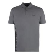 Katoenen poloshirt met geribbelde randen Hugo Boss , Gray , Heren