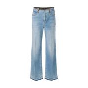 Wide-Leg Jeans met dierenprintdetails Marc Cain , Blue , Dames