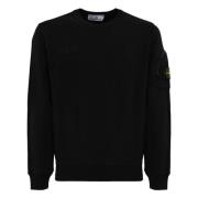 Zwarte Sweater met ritssluiting zak Stone Island , Black , Heren