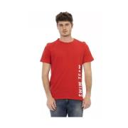 Rood Katoenen T-shirt met Frontprint Bikkembergs , Red , Heren