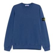 Blauwe Crewneck Sweatshirt met Contrasterende Stiksels Stone Island , ...