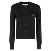 Vossenkop Patch Cardigan Maison Kitsuné , Black , Dames