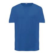 Blauw linnen T-shirt met reliëf afwerking Malo , Blue , Heren