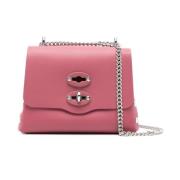 Roze Postina Leren Tas Zanellato , Pink , Dames