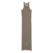 Grijze midi-jurk met onafgewerkte zoom Rick Owens , Gray , Dames