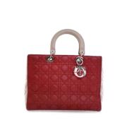 Pre-owned Leather handbags Dior Vintage , Red , Dames