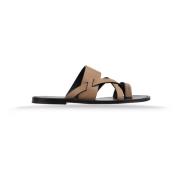 Leren Slippers Saint Laurent , Brown , Heren