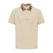 Polo met geruite kraag Burberry , Beige , Heren