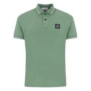 Groene Katoenen Poloshirt Slim Fit Stone Island , Green , Heren