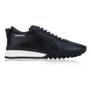 Leren Vetersneakers met Suède Dsquared2 , Black , Heren