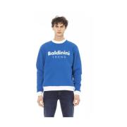 Blauw Katoen Trend Longsleeve Sweatshirt Baldinini , Blue , Heren