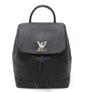 Pre-owned Leather backpacks Louis Vuitton Vintage , Black , Dames