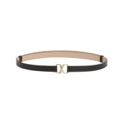 Zwarte riem met haaksluiting en enkele lus Fabiana Filippi , Black , D...