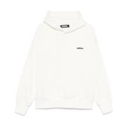 Witte Hoodie met Print en Logo Barrow , White , Heren